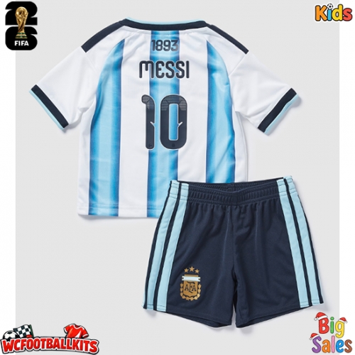 Argentina Lionel Messi #10 Replica Home Stadium Kit for Kids World Cup 2026 Short Sleeve (+ pants)